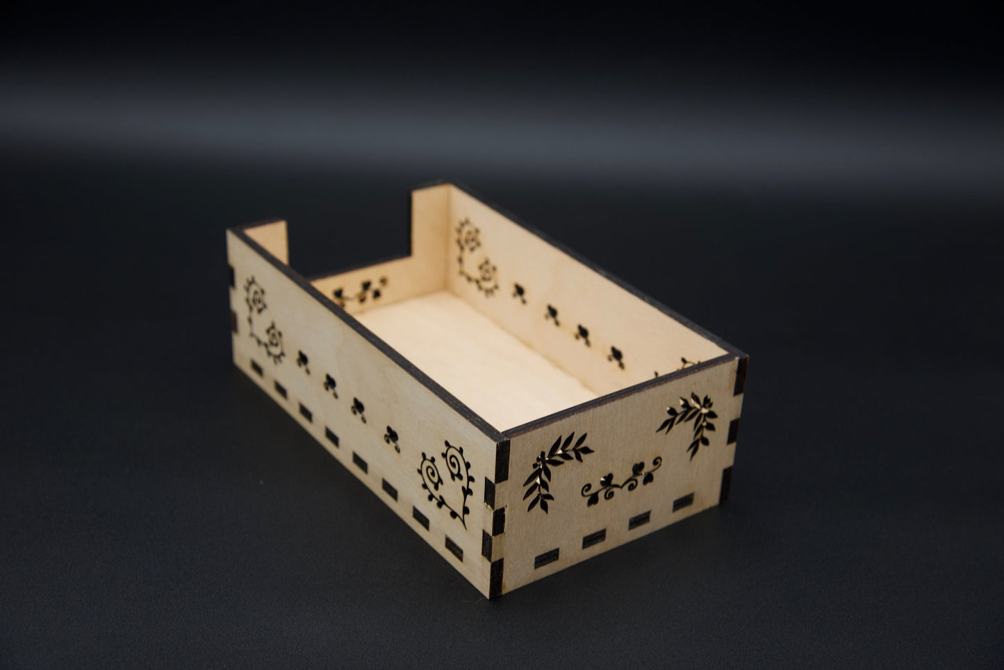 Wooden napkin holder. Beautifully crafted ornamental design.