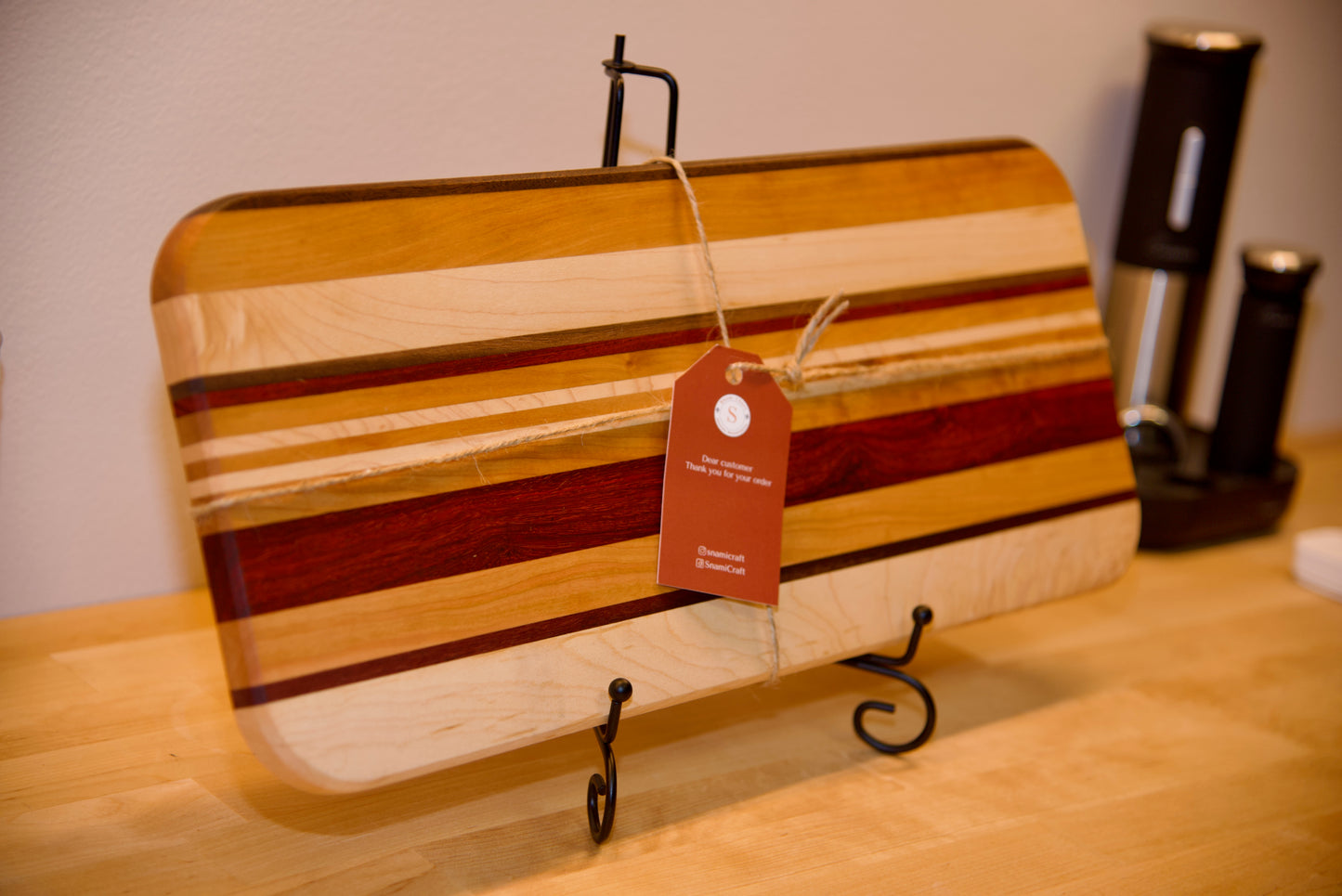 Handmade Wooden Serving Board. Made of Walnut, Hard Maple, Cherry and other types of wood. Perfect Gift