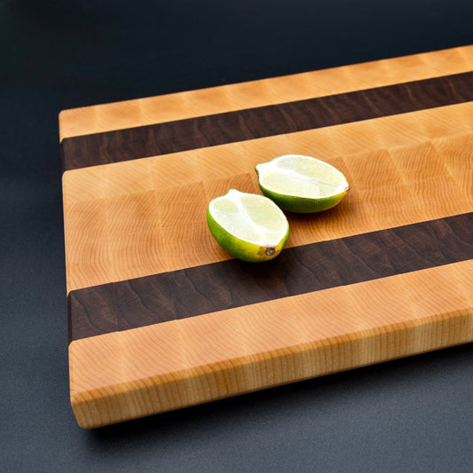 End Grain Cutting Board - Walnut and Hard Maple, Perfect for Kitchen Prep and Entertaining, Perfect Gift